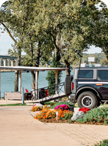Sailboat Bridge over Grand Lake from The Regatta on Grand luxury RV resort.
