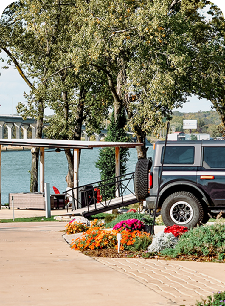 Sailboat Bridge over Grand Lake from The Regatta on Grand luxury RV resort.