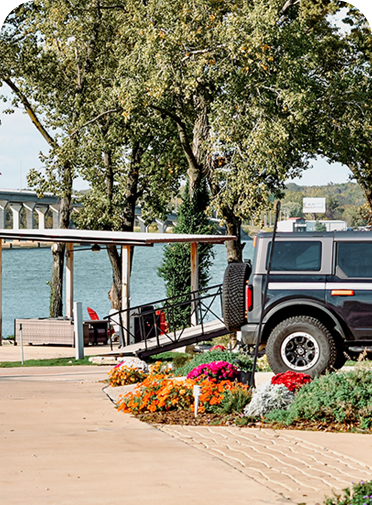 Sailboat Bridge over Grand Lake from The Regatta on Grand luxury RV resort.