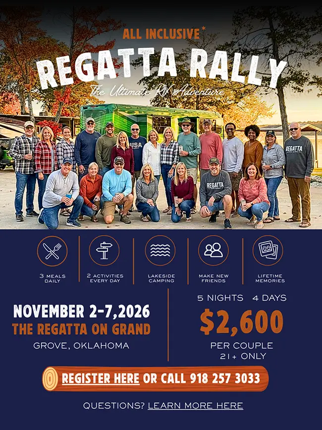 Regatta Rally - November 2-7, 2026 at The Regatta on Grand Grove, Oklahoma