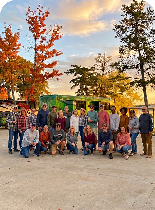 RV rally at The Regatta on Grand Lakefront RV Resort