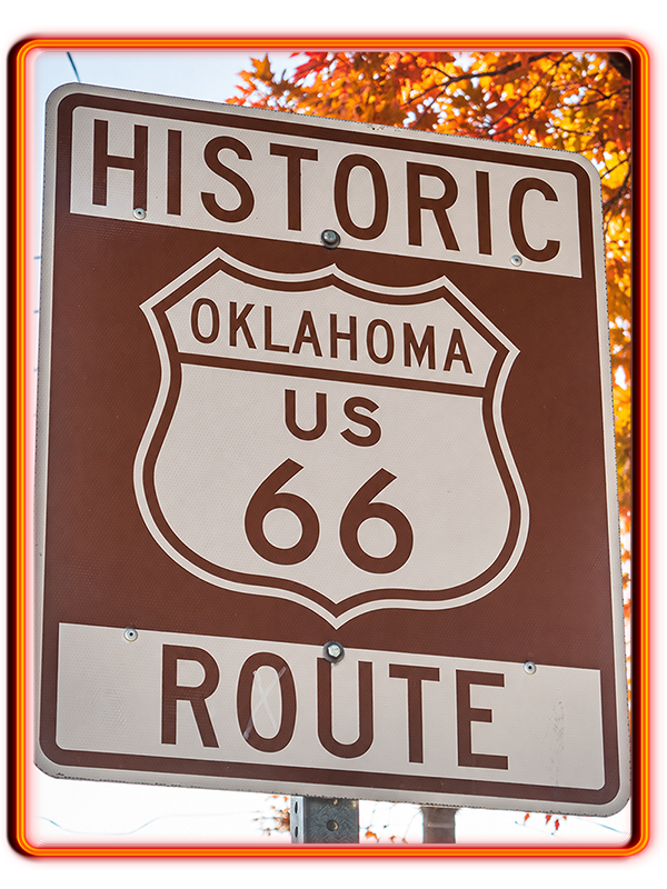 Fall on Route 66 in Oklahoma.
